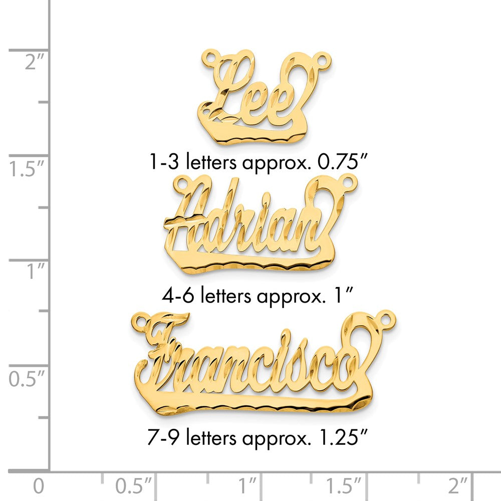 10k Yellow Gold Diamond-cut Underlined Name Plate
