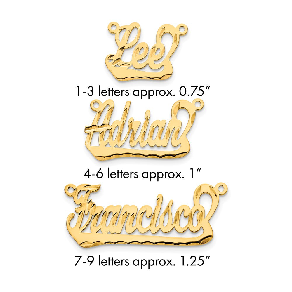 10k Yellow Gold Diamond-cut Underlined Name Plate