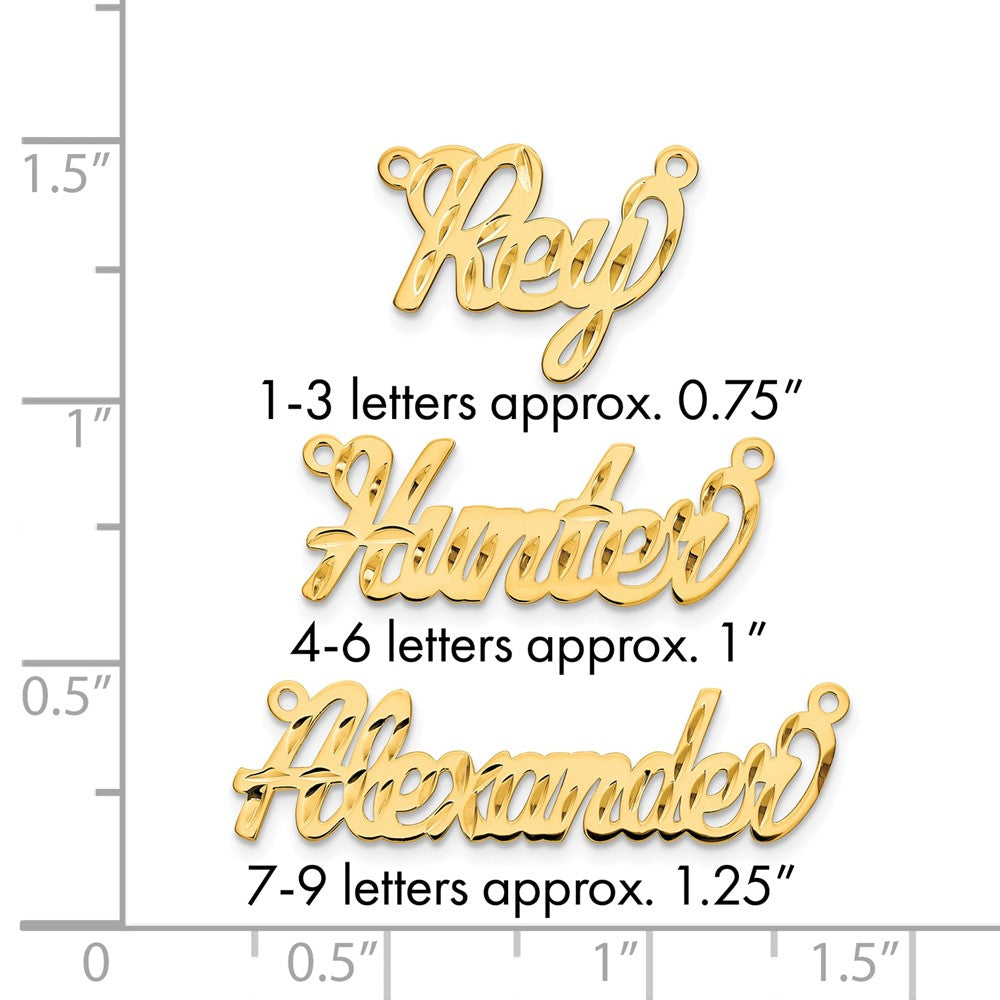 10k Yellow Gold Diamond-cut Name plate