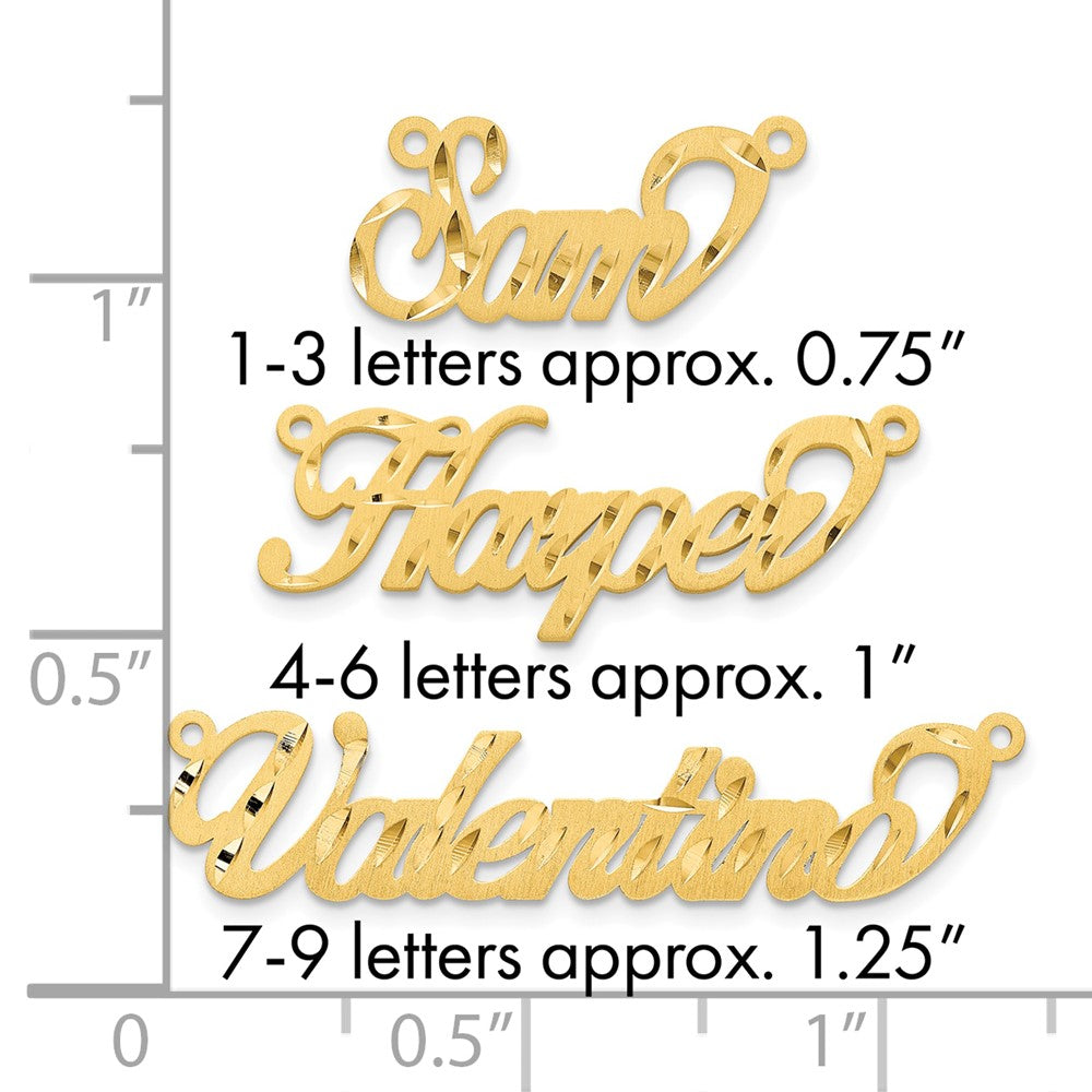10k Yellow Gold Satin Diamond-cut Name Plate
