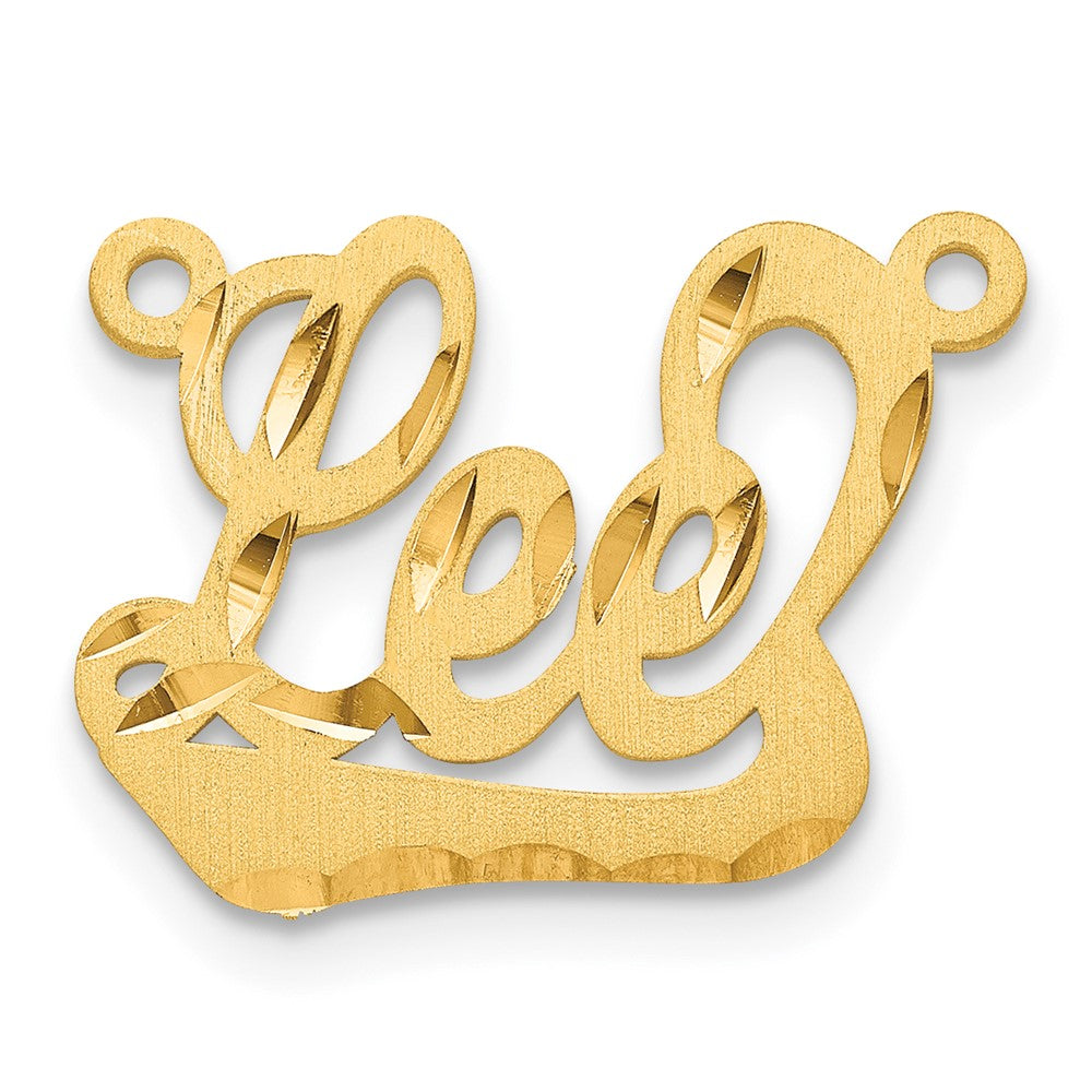 10k Yellow Gold Satin Diamond-cut Underlined Name Plate