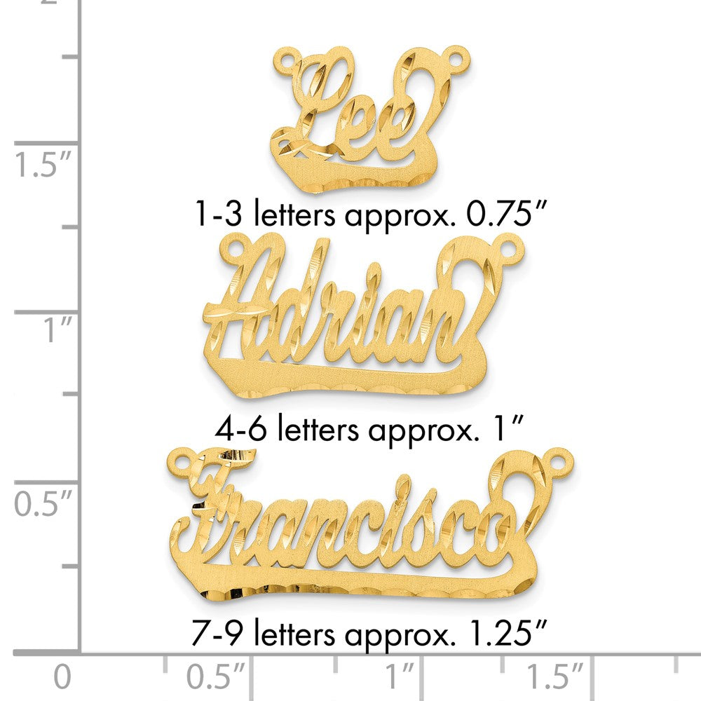 10k Yellow Gold Satin Diamond-cut Underlined Name Plate