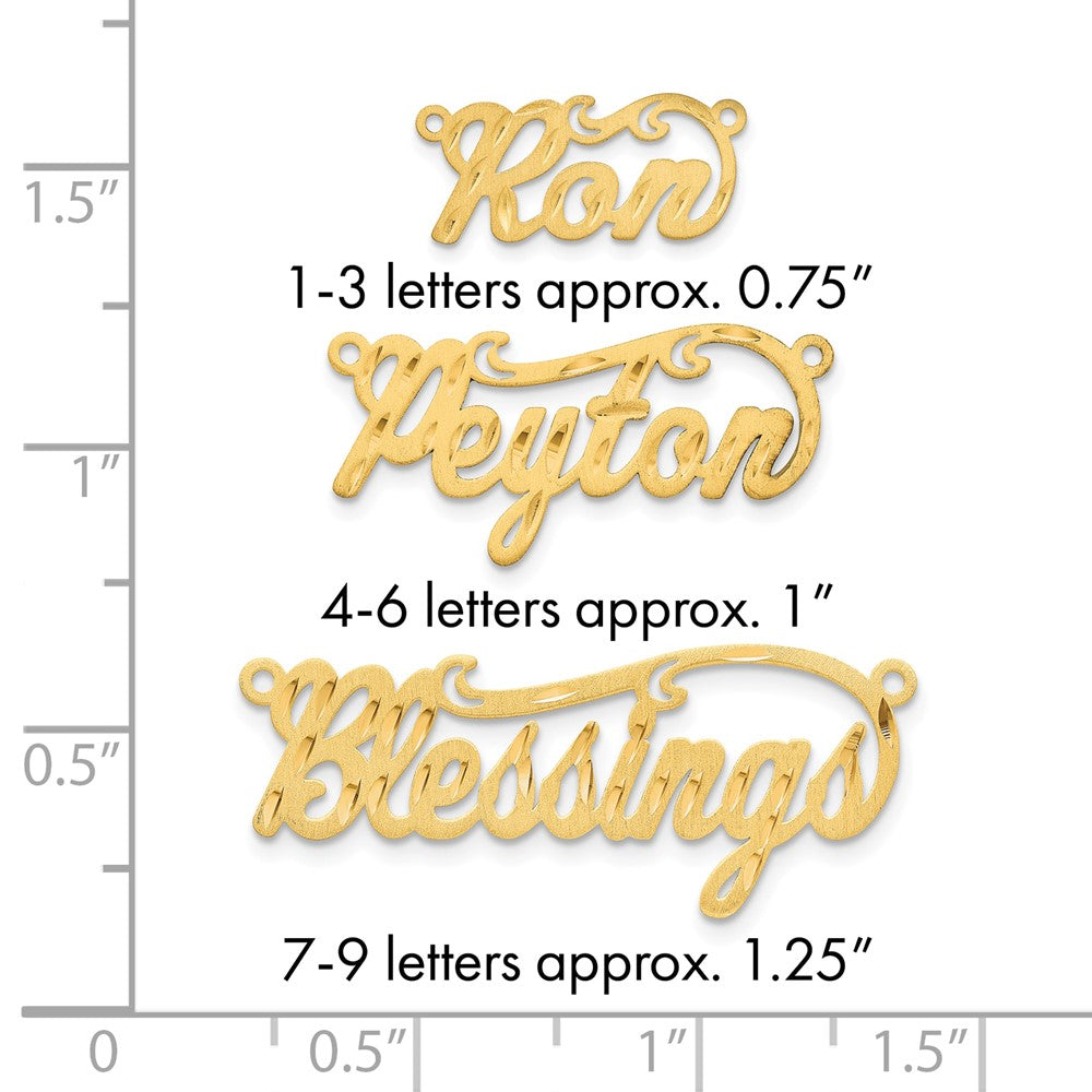 10K Satin Diamond-cut Name Plate
