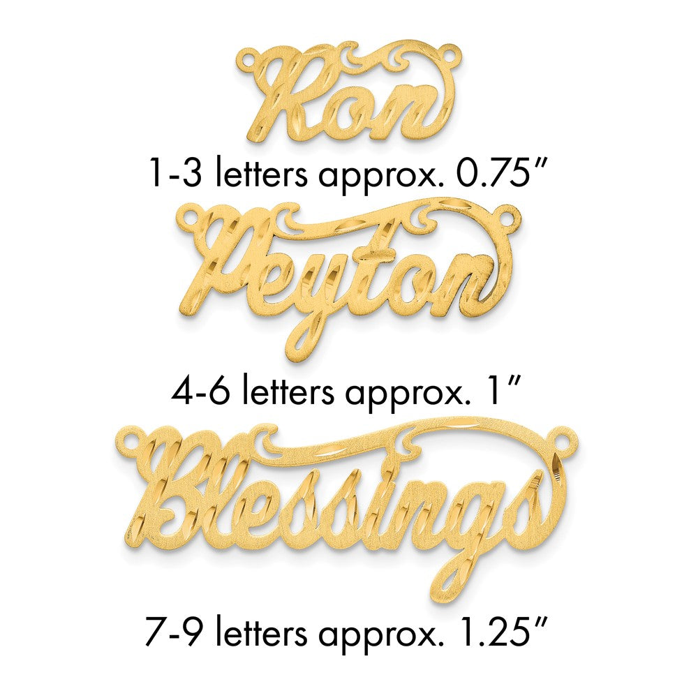 10K Satin Diamond-cut Name Plate