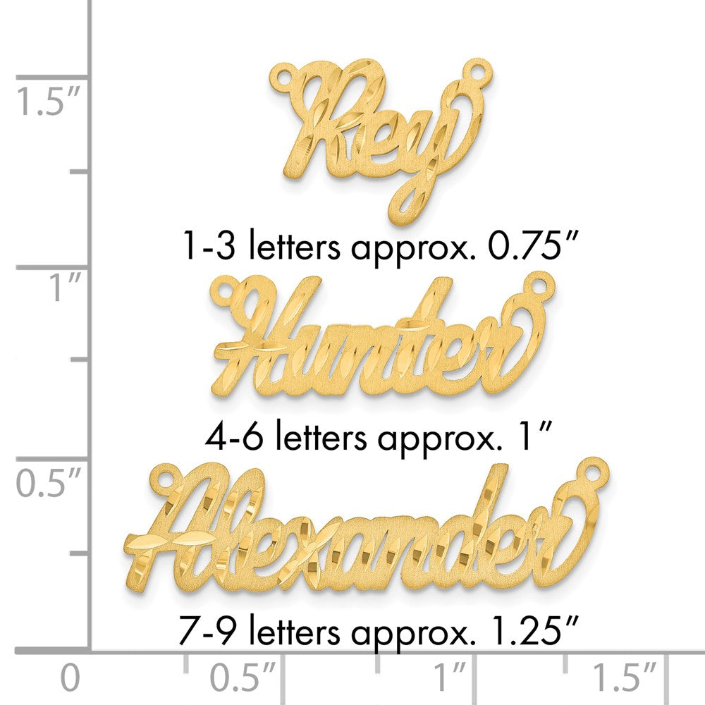 10k Yellow Gold Satin Diamond-cut Name Plate