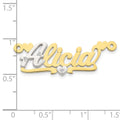 10k Two-tone 3D with Hearts Diamond Name Plate