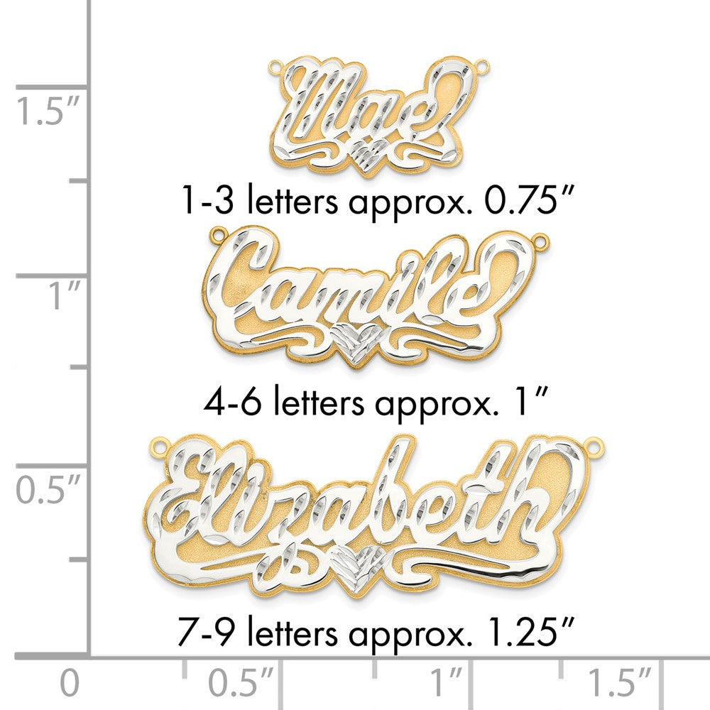 10k 3D Two-tone Diamond-cut Name Plate