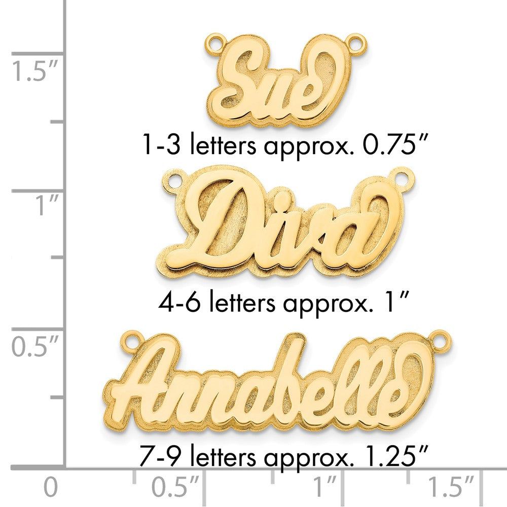 10k Yellow Gold Polished 3D Name Plate