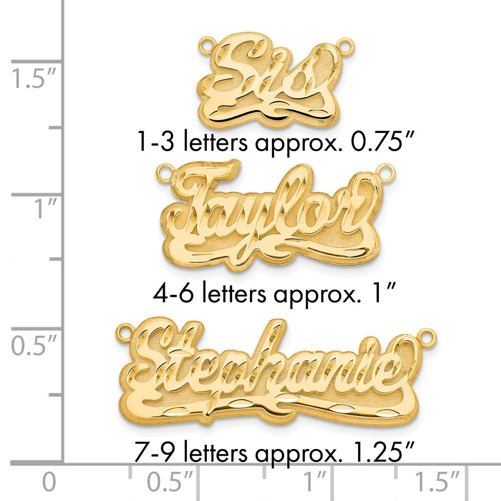 10k Yellow Gold 3D Diamond-cut Name Plate