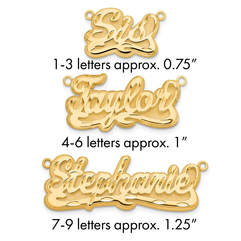 10k Yellow Gold 3D Diamond-cut Name Plate