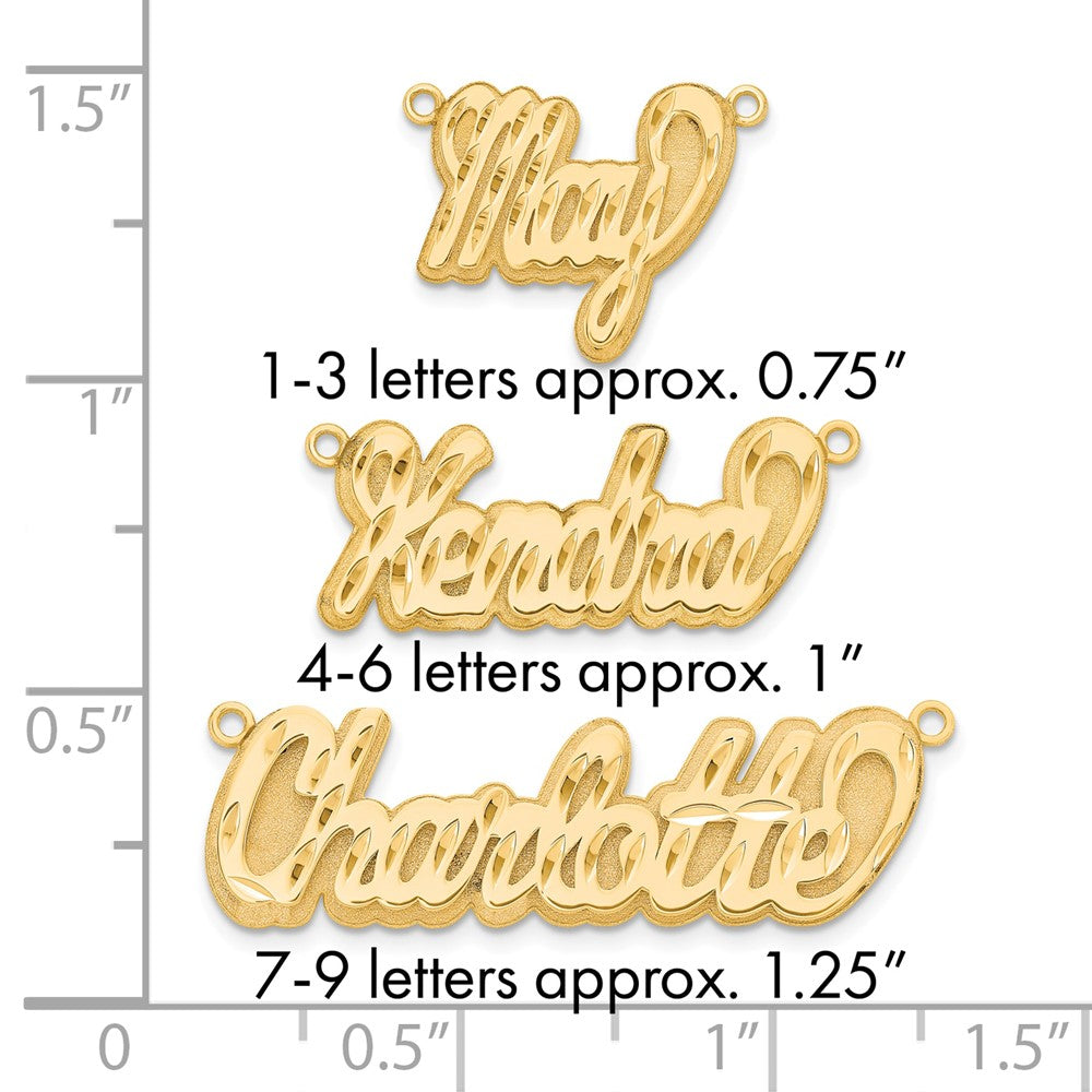 10k Yellow Gold 3D Diamond-cut Name Plate