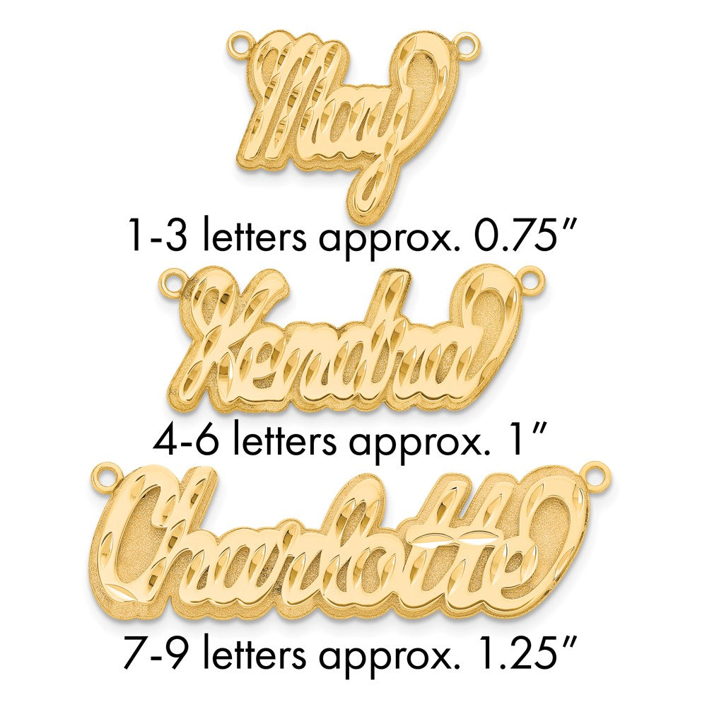 10k Yellow Gold 3D Diamond-cut Name Plate