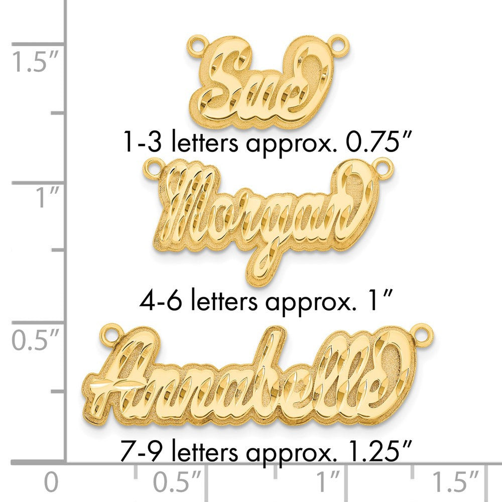 10Kk Yellow Gold 3D Diamond-cut Name Plate