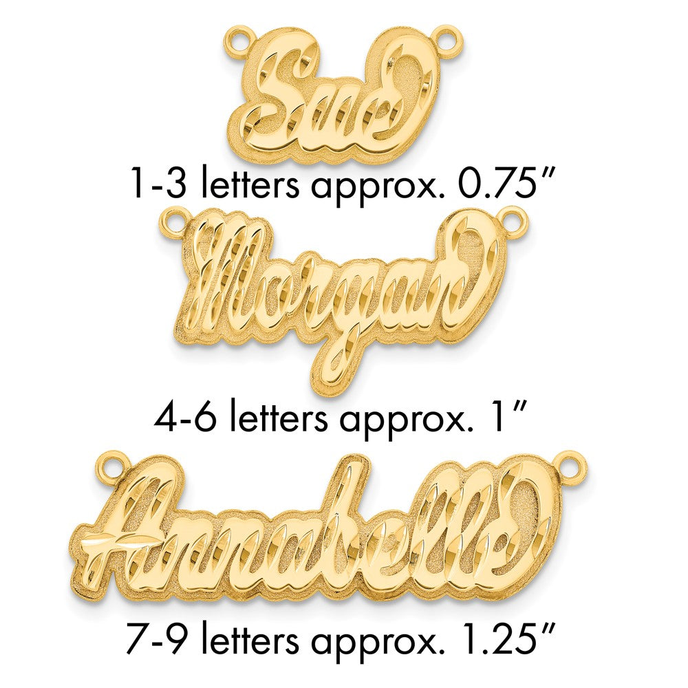 10Kk Yellow Gold 3D Diamond-cut Name Plate