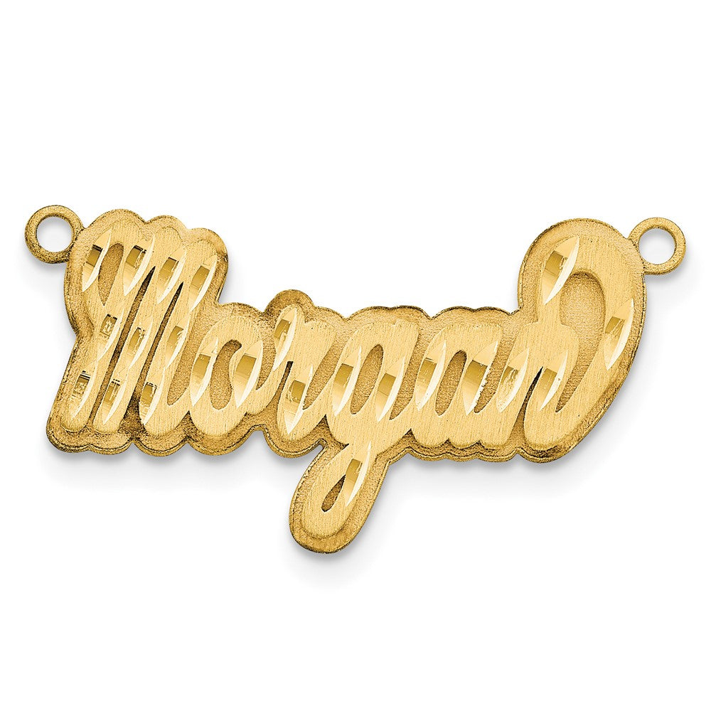 10k Yellow Gold 3D Satin Diamond-cut Name Plate