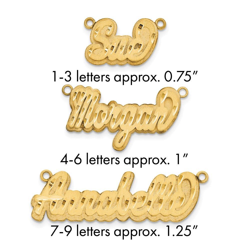 10k Yellow Gold 3D Satin Diamond-cut Name Plate
