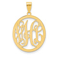 10k Yellow Gold Round Monogram Pendant