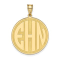 10k Yellow Gold Round Block Letter Monogram Pendant