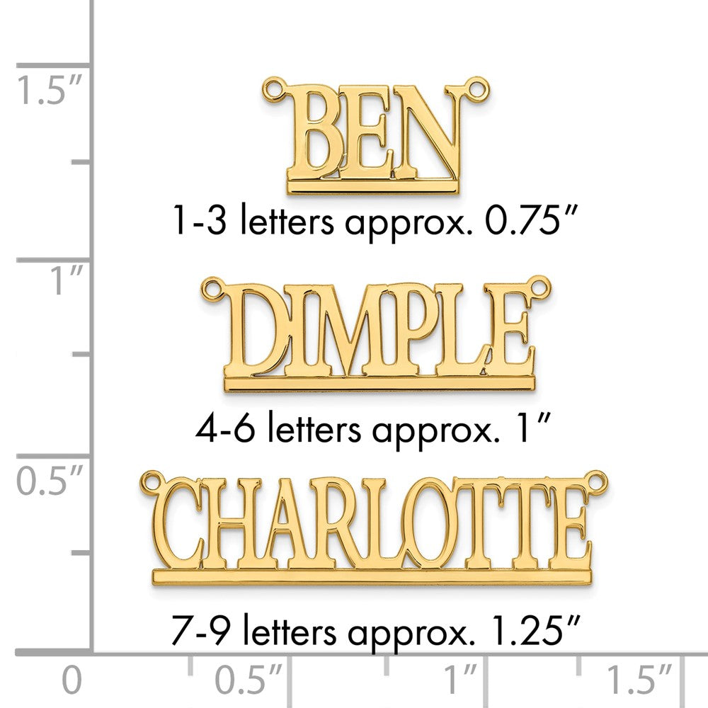 10k Yellow Gold Underlined Name Plate