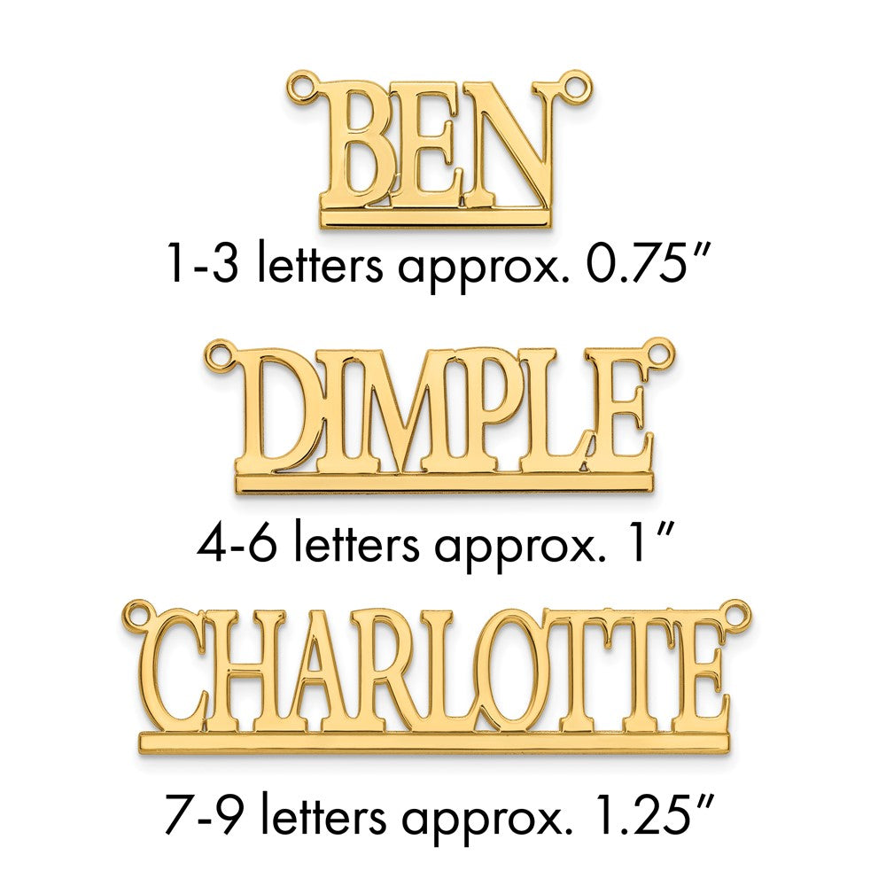 10k Yellow Gold Underlined Name Plate