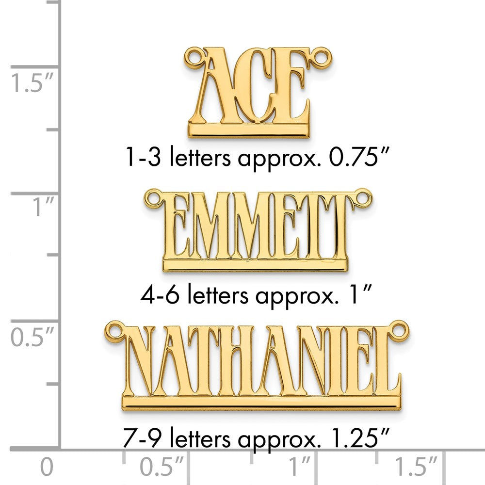 10k Yellow Gold Underlined Name Plate