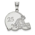 10k White Gold Personalized Football Helmet Pendant
