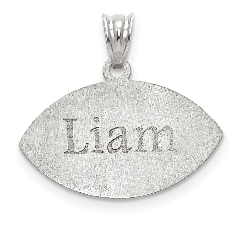 10k White Gold Personalized Football Pendant