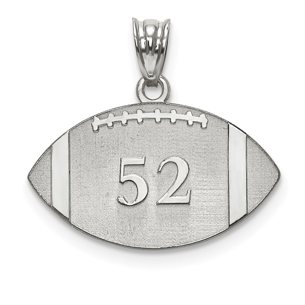 10k White Gold Personalized Football Pendant