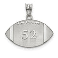10k White Gold Personalized Football Pendant