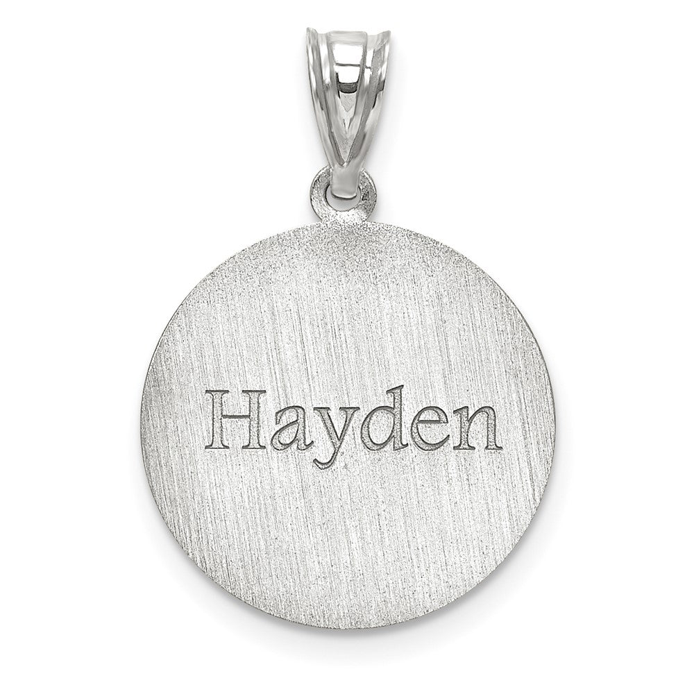 10k White Gold Personalized Basketball Pendant
