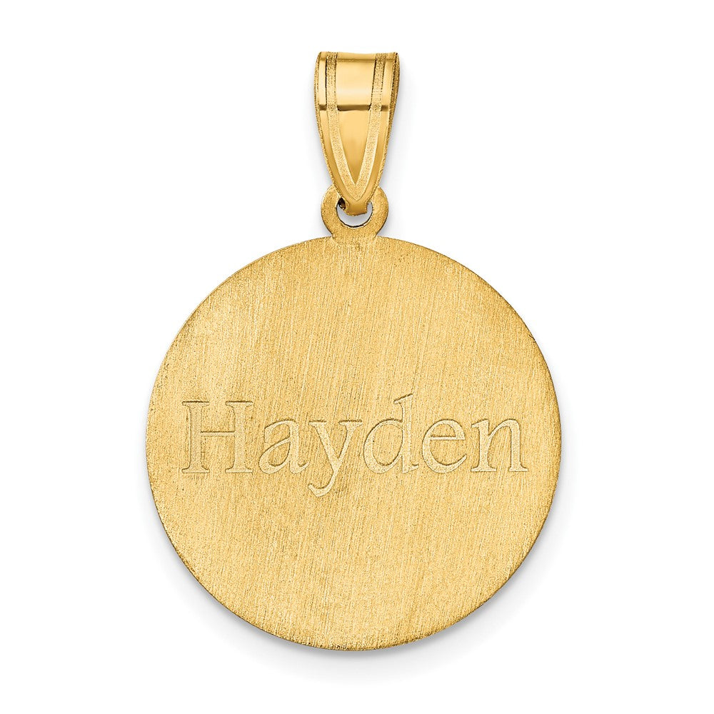 10k Yellow Gold Personalized Basketball Pendant