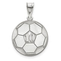 10k White Gold Personalized Soccer Pendant