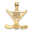 10k Yellow Gold Personalized Hockey Pendant