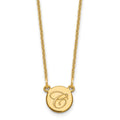 10k Yellow Gold Small Circle with Script Initial Necklace