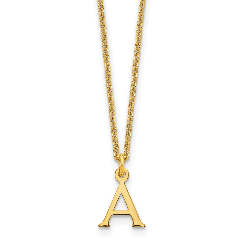 10KY Cutout Letter A Initial Necklace