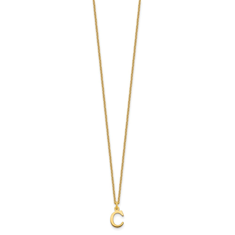 10KY Cutout Letter C Initial Necklace