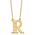 10k Yellow Gold Initial and Date Necklace