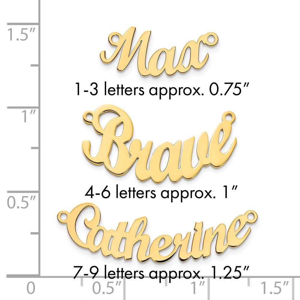 10k Yellow Gold Curved Name Plate