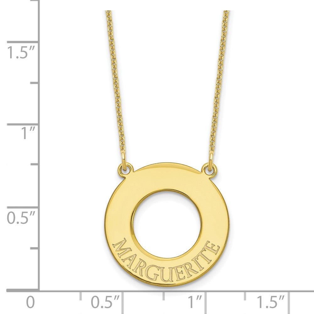 10k Yellow Gold Circle with 1 Name Necklace
