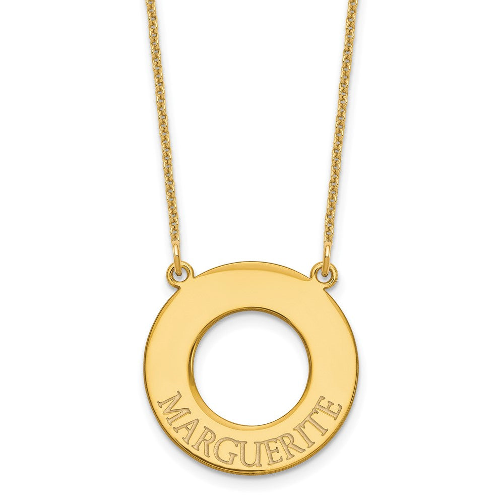 10k Yellow Gold Circle with 1 Name Necklace