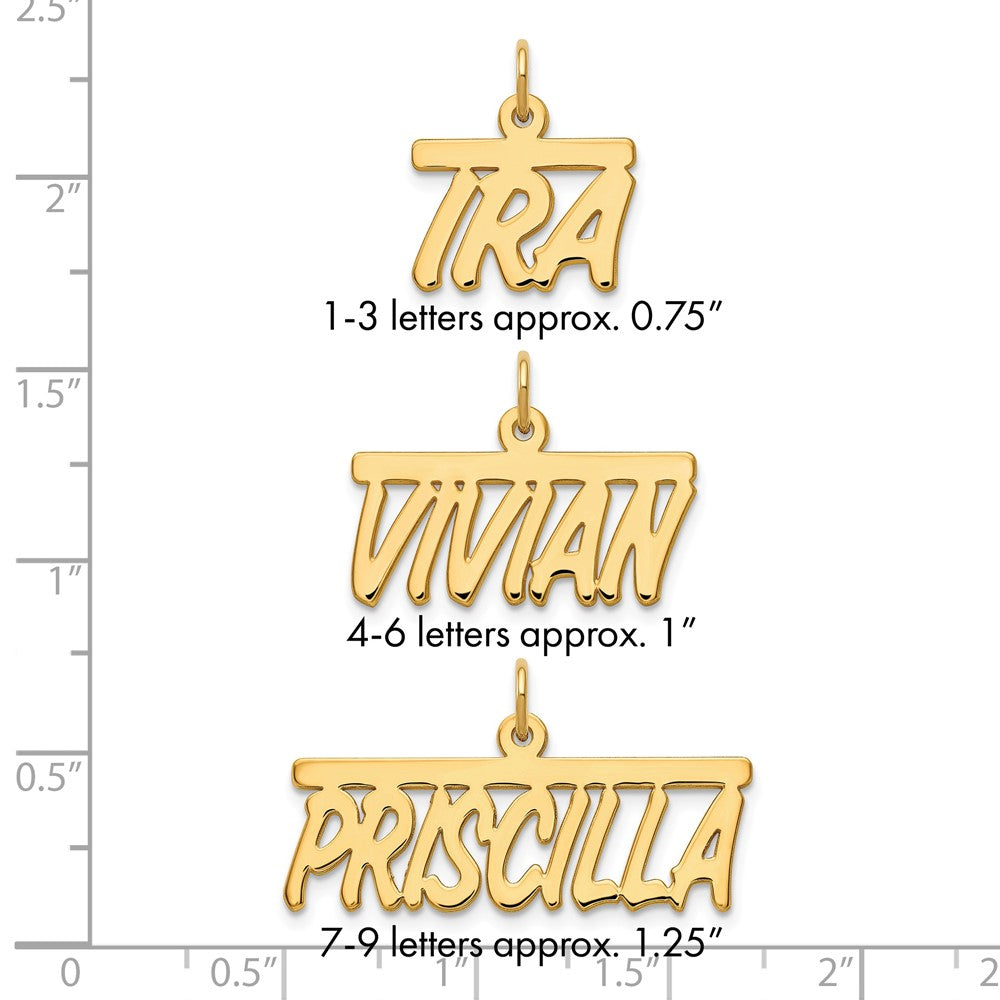10k Yellow Gold Top Bar Name Plate