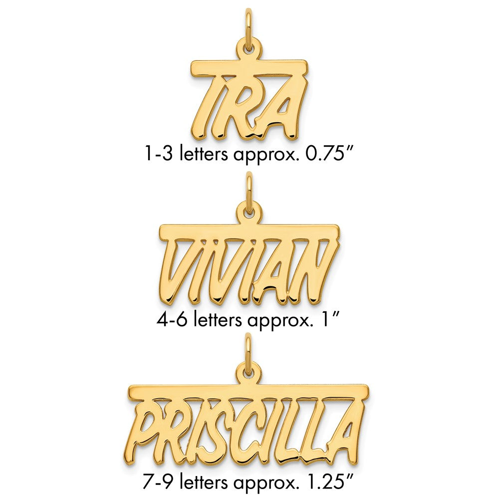 10k Yellow Gold Top Bar Name Plate