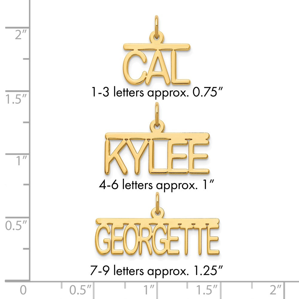 10k Yellow Gold Top Bar Name Plate