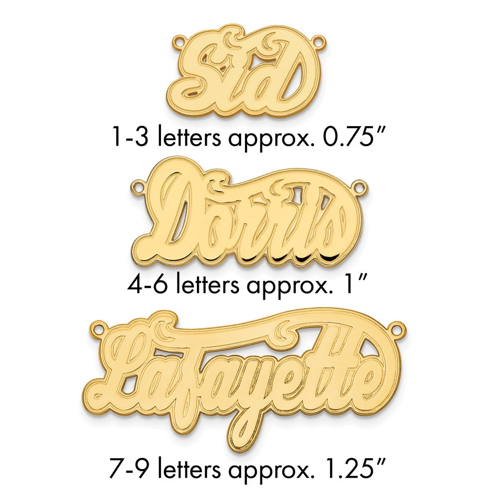 10k Yellow Gold Etched name Plate