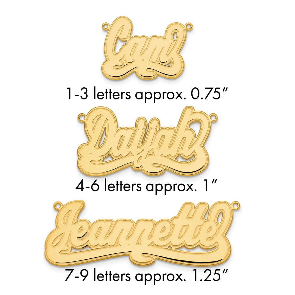 10k Yellow Gold Etched Name Plate