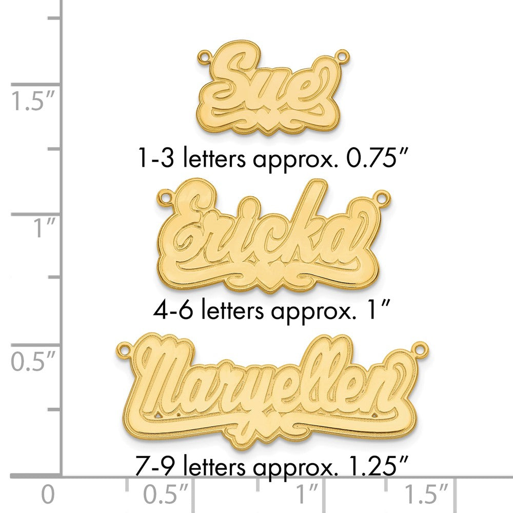 10k Yellow Gold Etched Heart Name Plate