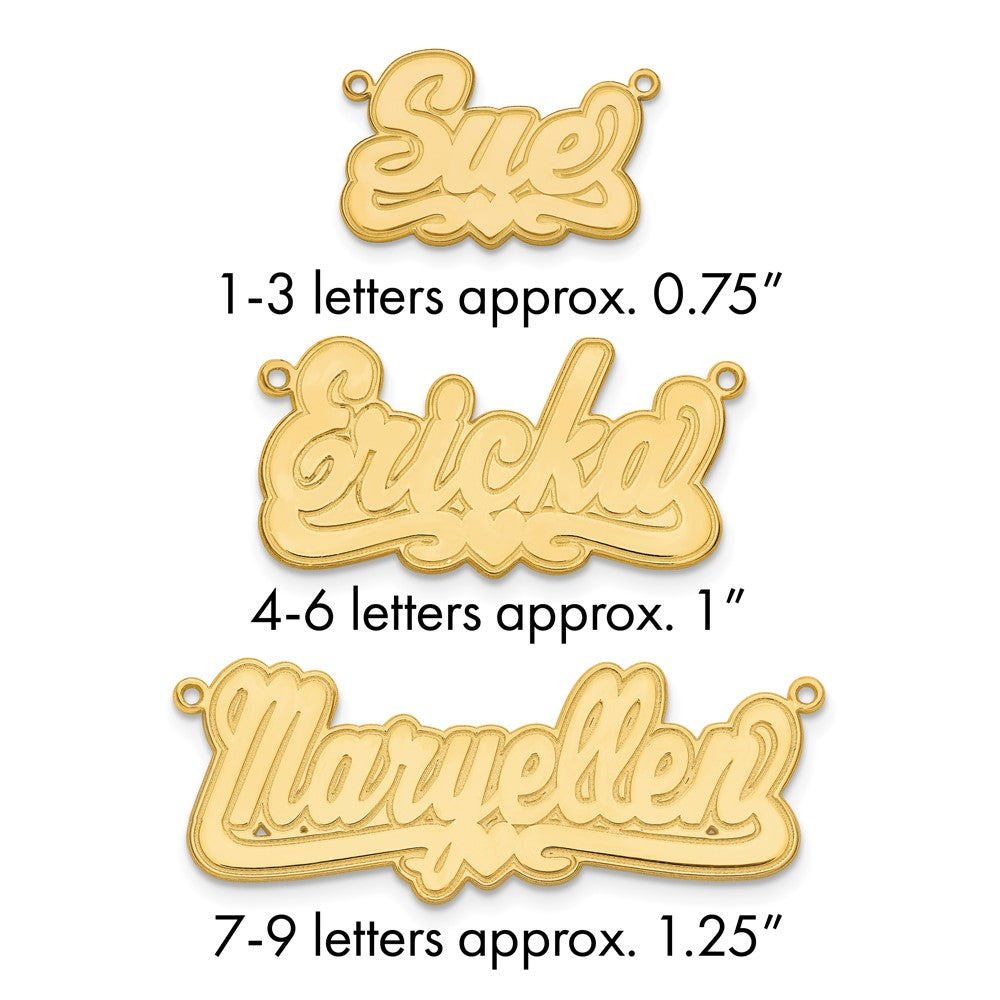 10k Yellow Gold Etched Heart Name Plate