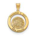 10k Yellow Gold Date and Fingerprint Pendant