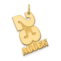 10k Yellow Gold Stacked Number and Name charm