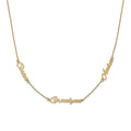10k Yellow Gold Brushed 3 Name Necklace